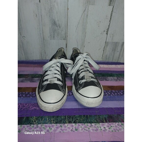Converse Chuck Taylor All Stars Womens 12 Mens 10 Sneakers Low Shoes Black M9166 - Picture 2 of 9